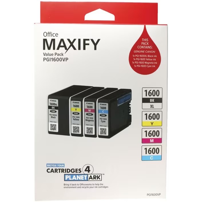 Genuine Canon PGI-1600 Ink Cartridge Value Pack