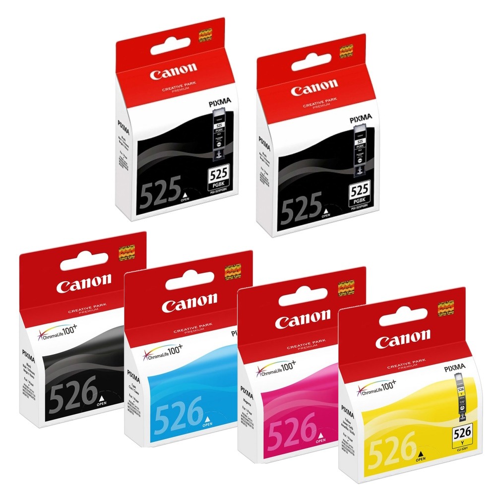 Genuine Canon CLI-526 PGI-525 Ink Cartridge Plus Value Pack