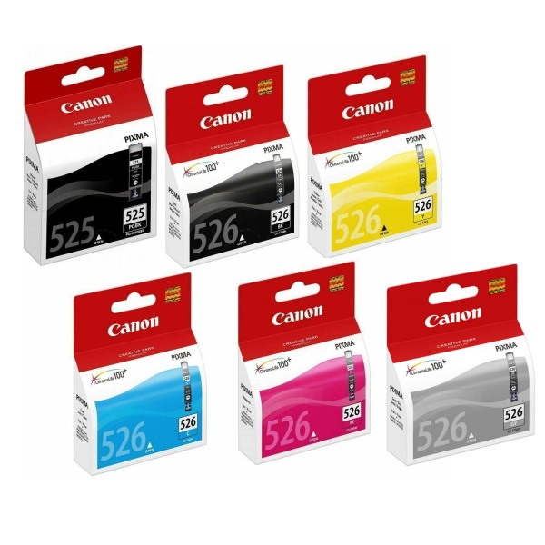 Genuine Canon CLI-526 PGI-525 Ink Cartridge Value Pack (inc Grey)