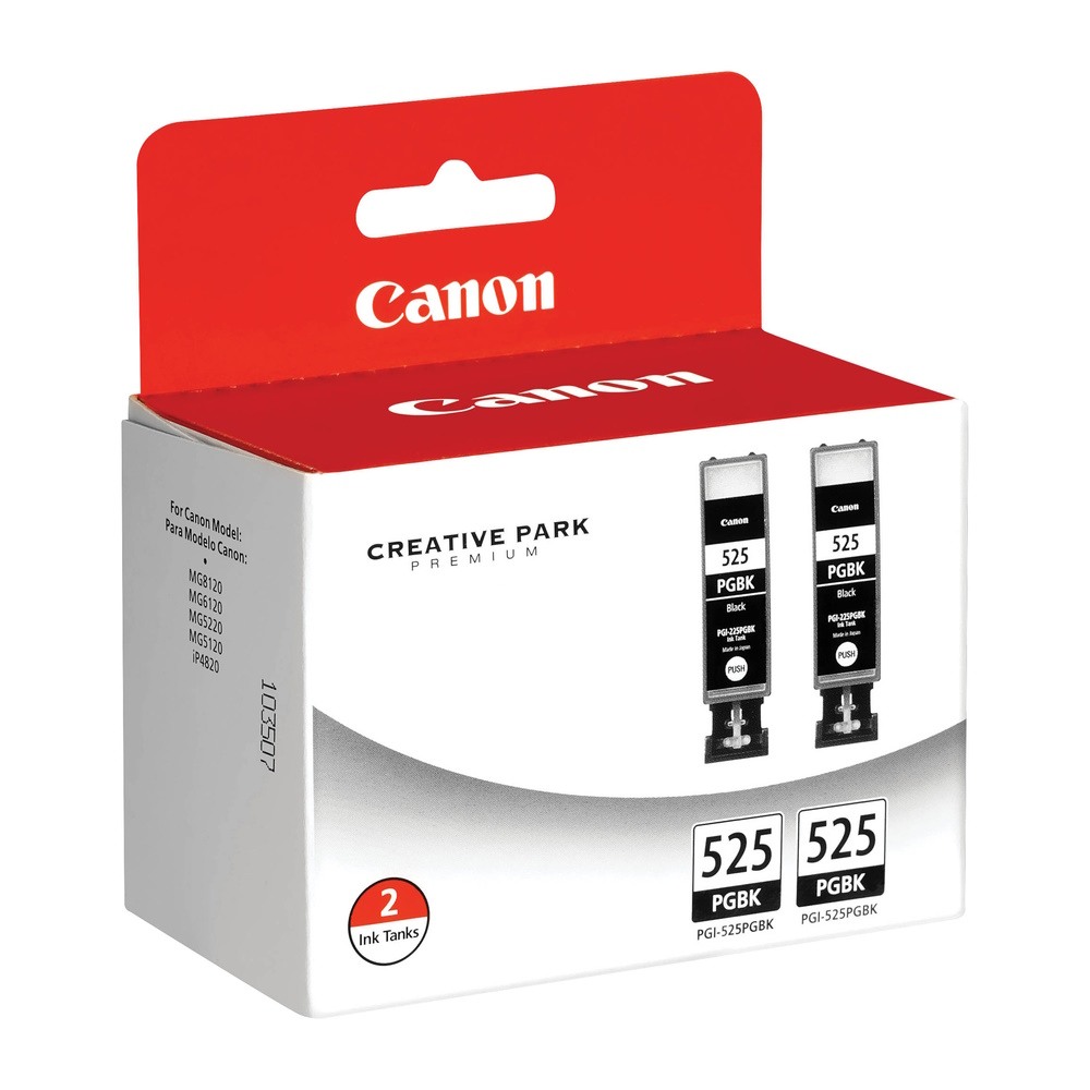 Genuine Canon PGI-525 Black Ink Cartridge Twin Pack