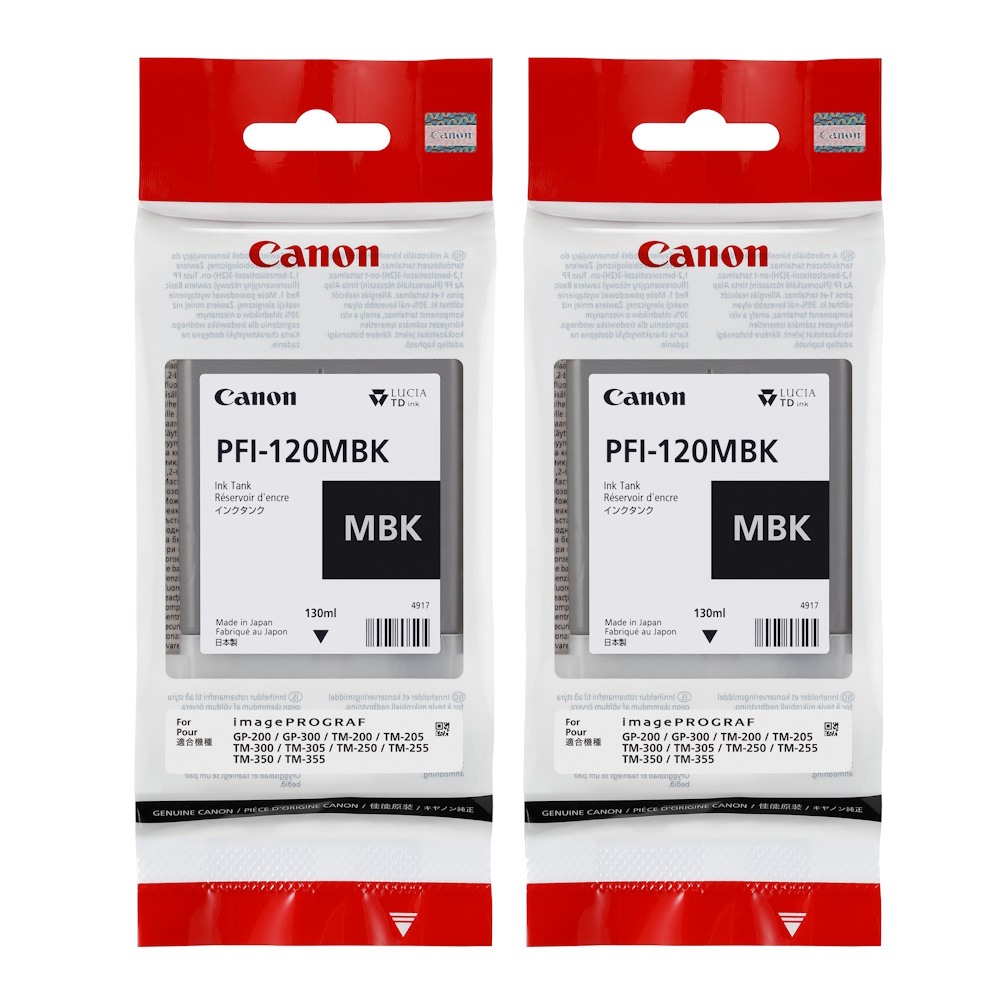 Genuine Canon PFI-120MBK Matte Black Ink 2 PACK