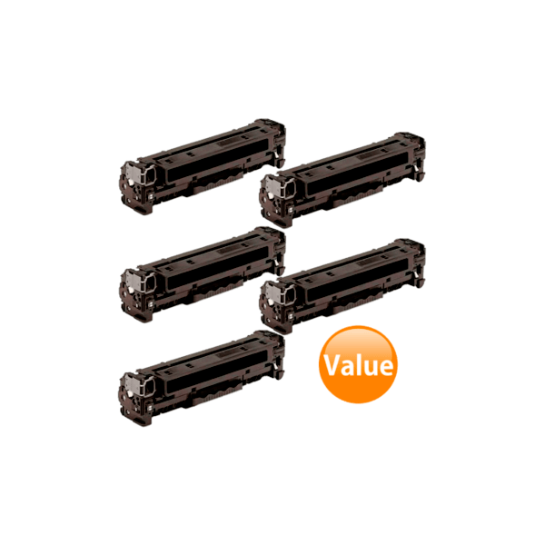 Compatible HP 312X Black Toner Cartridge High Yield CF380X 5 PACK