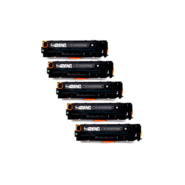 Compatible HP 410X Black Toner Cartridge High Yield CF410X 5 PACK