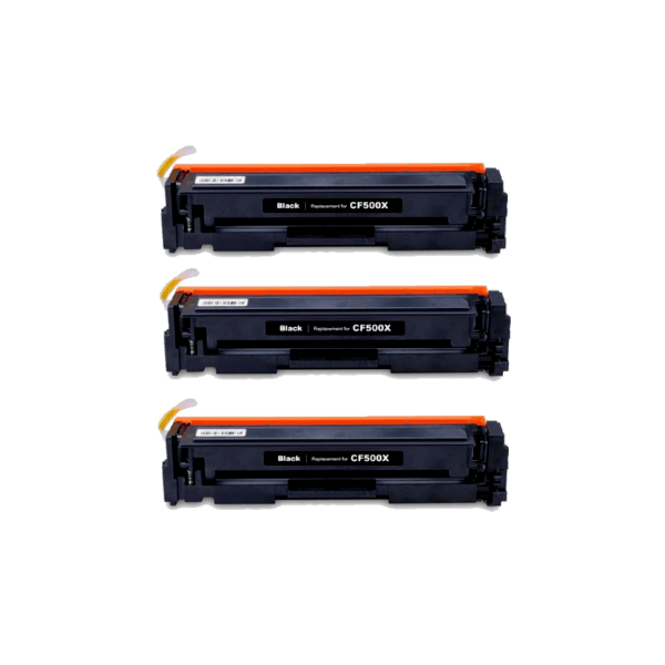 Compatible HP 202X Black Toner High Yield CF500X 3 PACK