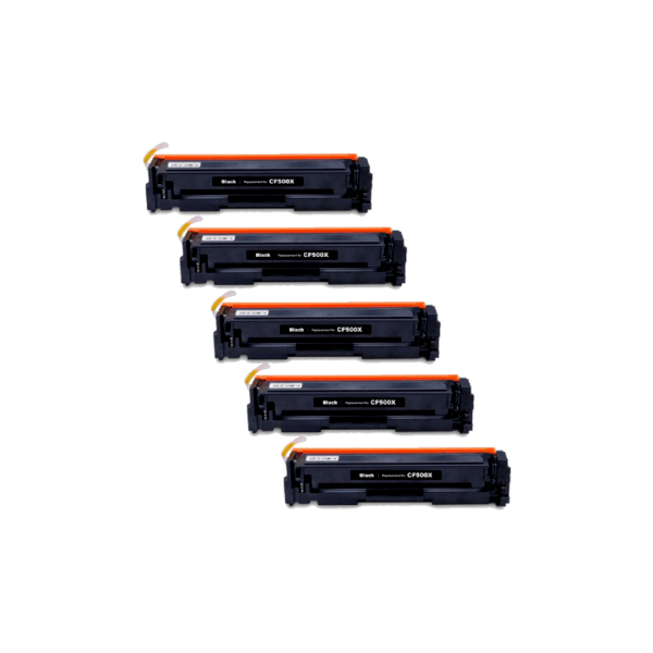 Compatible HP 202X Black Toner High Yield CF500X 5 PACK