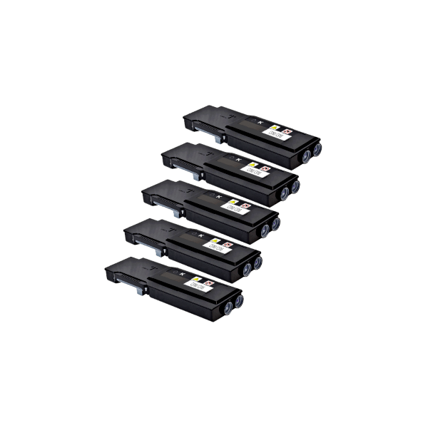 Compatible Dell C3760dn C3765dnf Black Toner High Yield 5 PACK