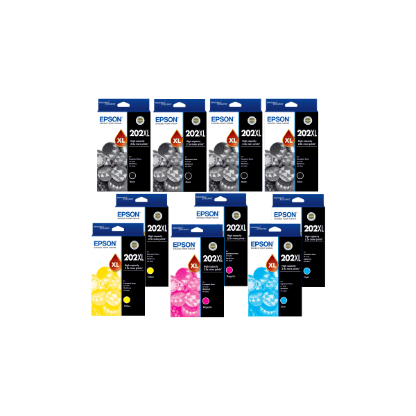 Genuine Epson 202XL Ink Double Value Pack High Yield PLUS 2 EXTRA BLACKS