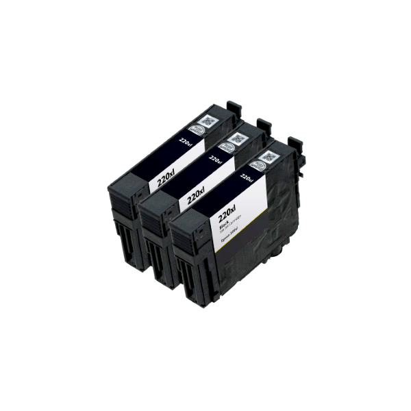 Compatible Epson 220XL Black Ink 3 PACK