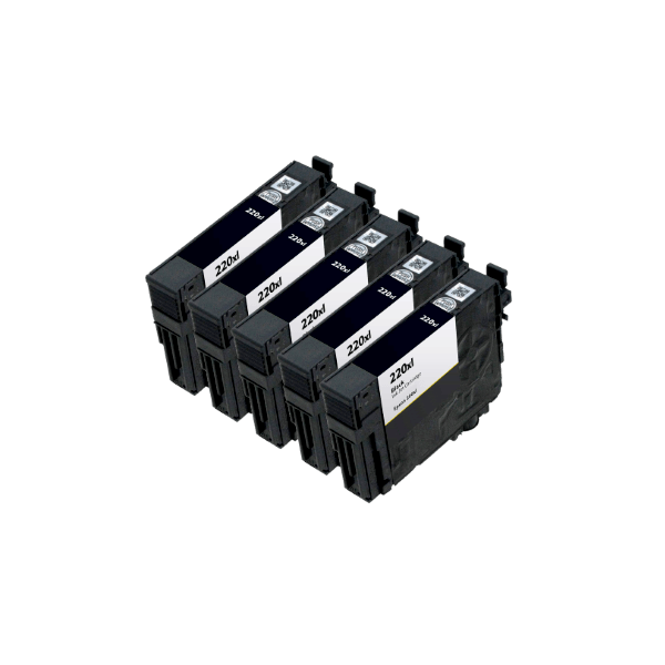 Compatible Epson 220XL Black Ink 5 PACK