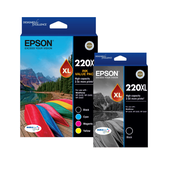 Genuine Epson 220XL Ink Value Pack PLUS EXTRA BLACK