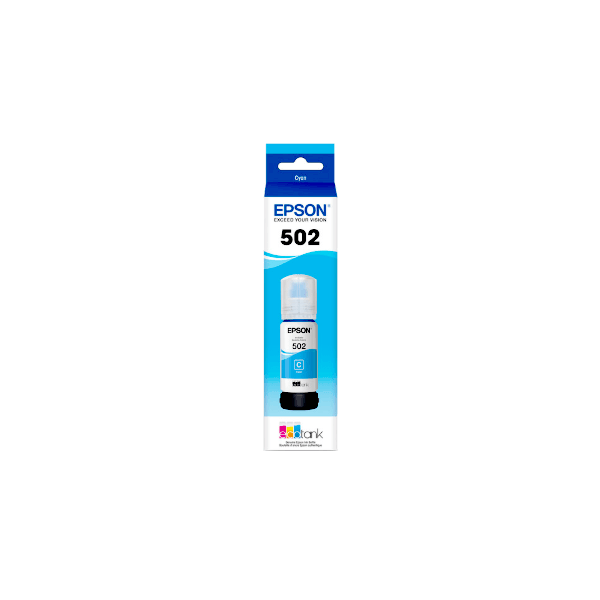 Genuine Epson T502 EcoTank Cyan Ink Bottle