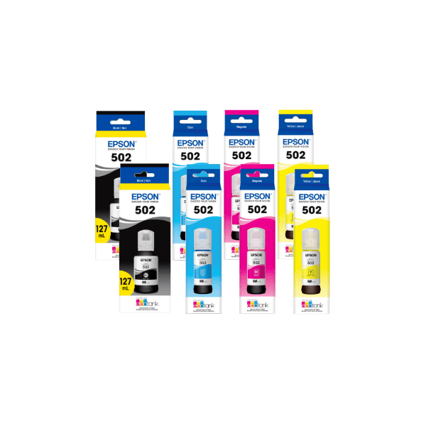 Genuine Epson T502 EcoTank Ink Bottle Double Value Pack