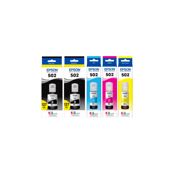 Genuine Epson T502 EcoTank Ink Bottle Value Pack PLUS EXTRA BLACK