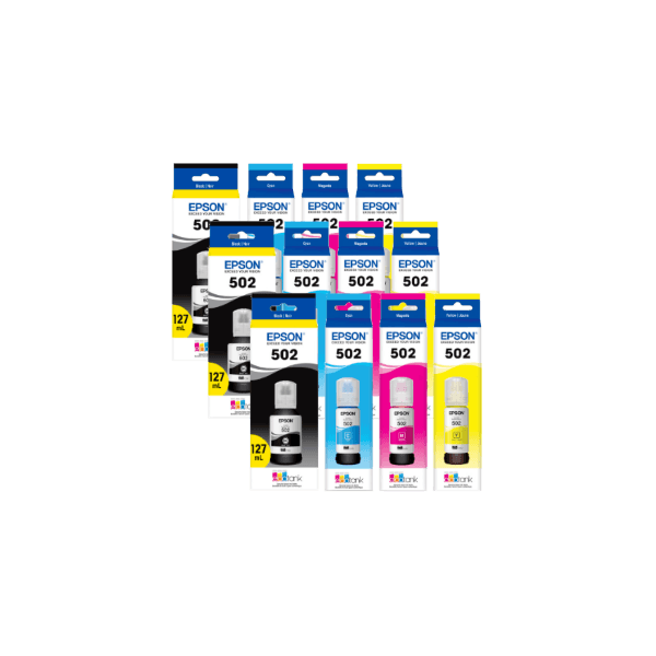 Genuine Epson T502 EcoTank Ink Bottle Triple Value Pack