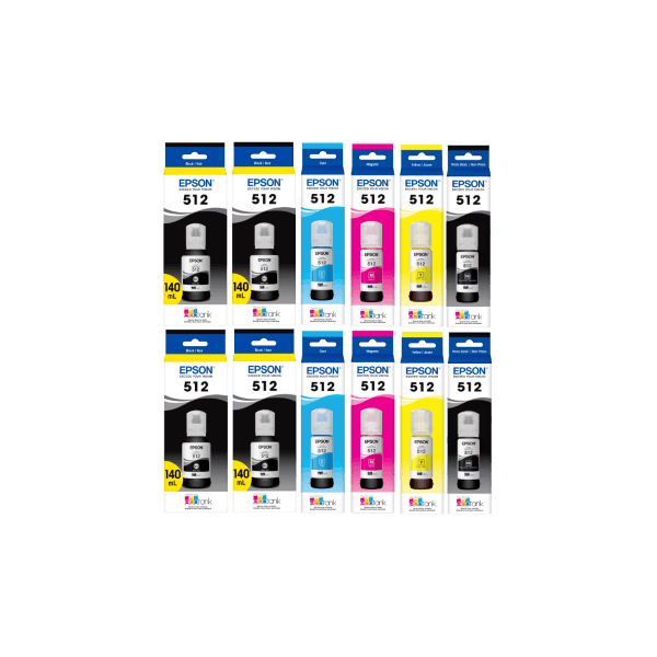 Genuine Epson T512 EcoTank Ink Bottle Double Value Pack PLUS 2 EXTRA BLACK