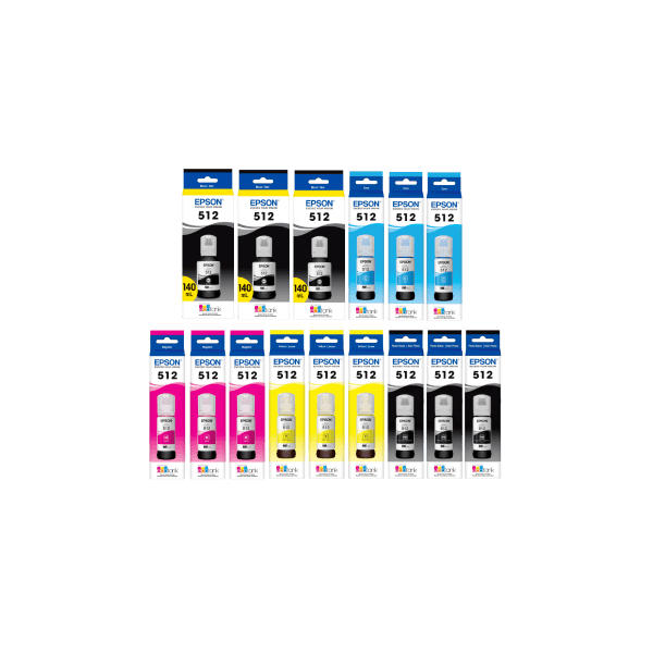 Genuine Epson T512 EcoTank Ink Bottle Triple Value Pack