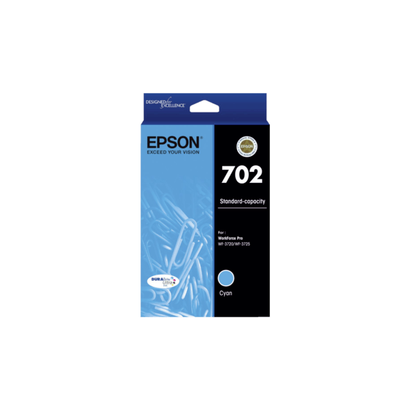 Genuine Epson 702 Cyan Ink Cartridge