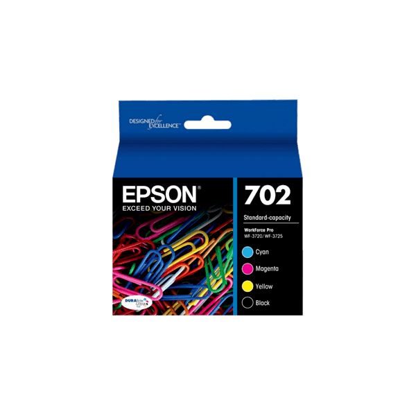 Genuine Epson 702 Cyan Magenta Yellow Black Ink Cartridge Value Pack