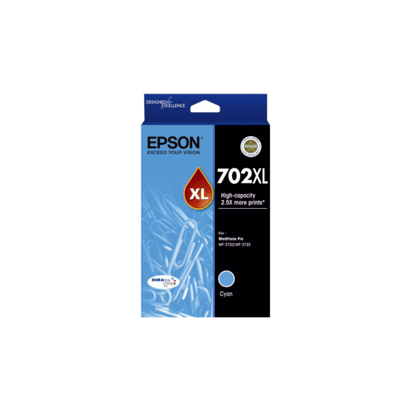 Genuine Epson 702XL Cyan Ink Cartridge