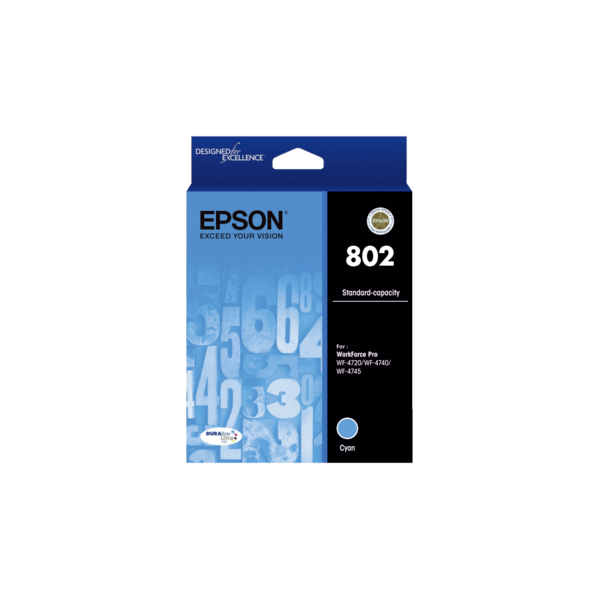 Genuine Epson 802 Cyan Ink Cartridge