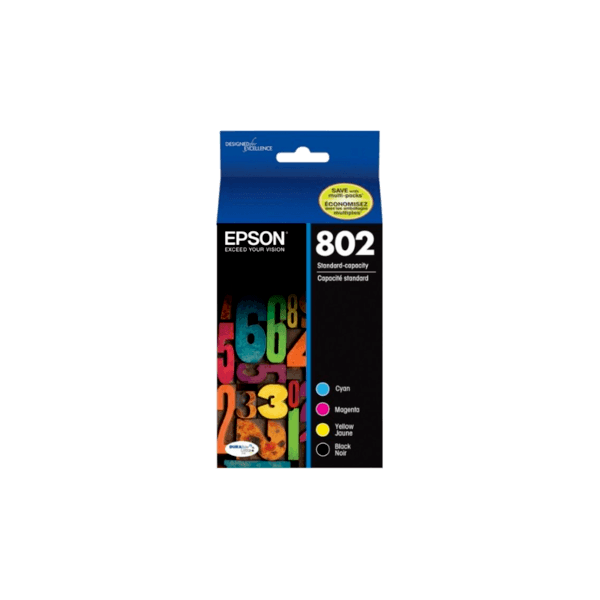 Genuine Epson 802 Black Cyan Magenta Yellow Ink Cartridge