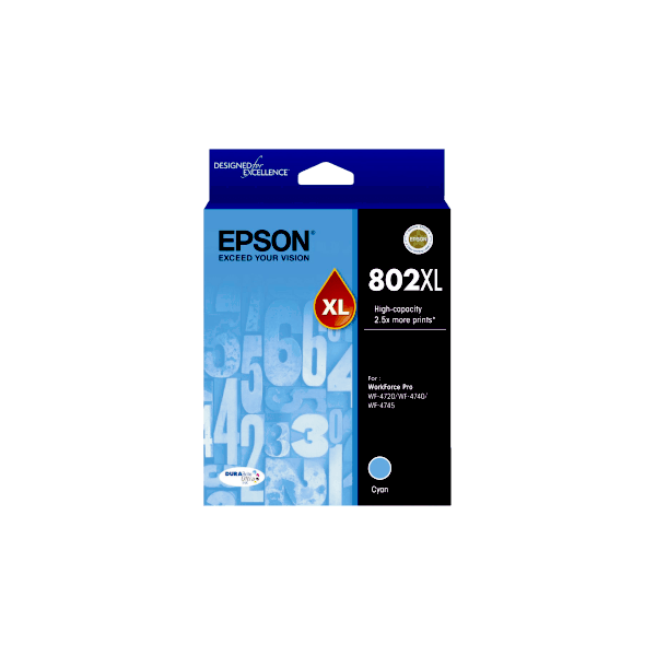 Genuine Epson 802XL Cyan Ink Cartridge