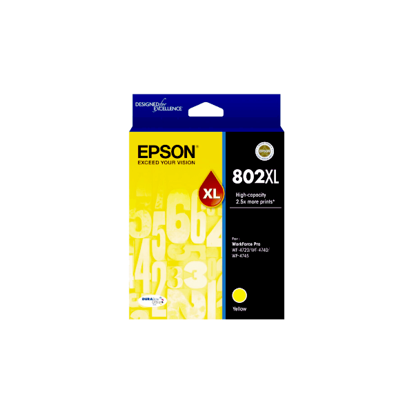 Genuine Epson 802XL Yellow Ink Cartridge