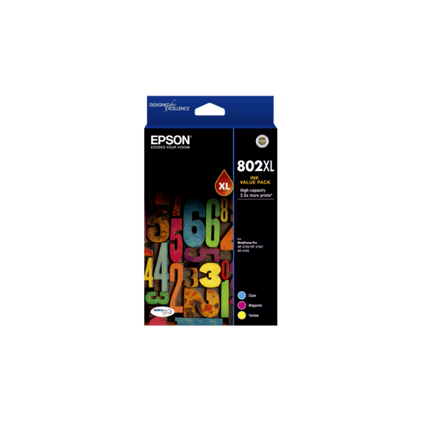 Genuine Epson 802XL Cyan Magenta Yellow Ink Cartridge