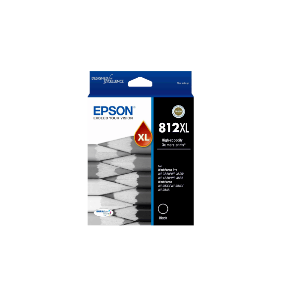 Genuine Epson 812XL Black Ink Cartridge High Yield