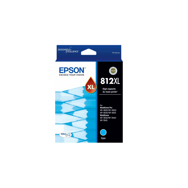 Genuine Epson 812XL Cyan Ink Cartridge High Yield