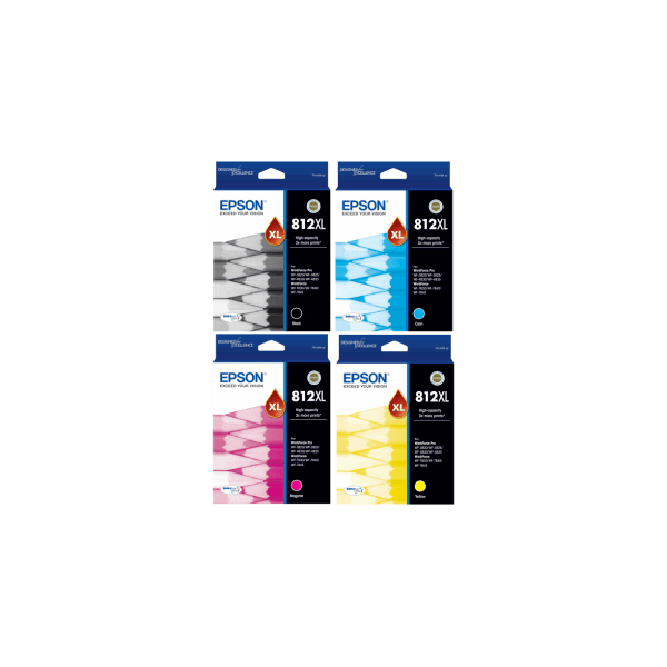 Genuine Epson 812XL Ink Cartridge High Yield Combo Value Pack