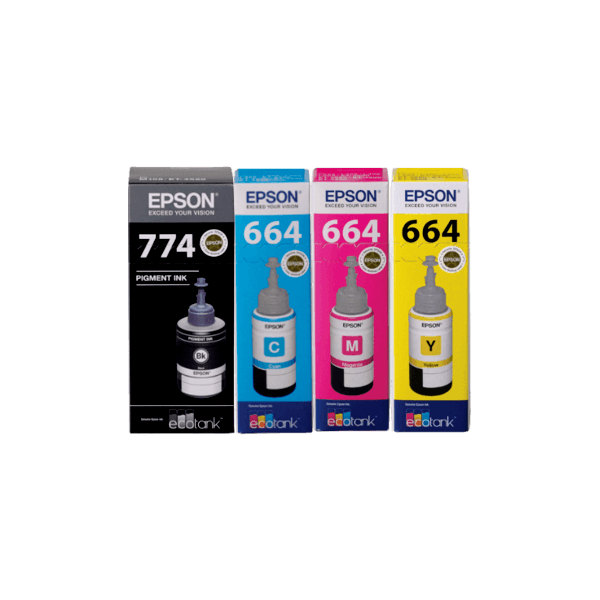 Genuine Epson EcoTank T774 T664 Ink Bottle Value Pack