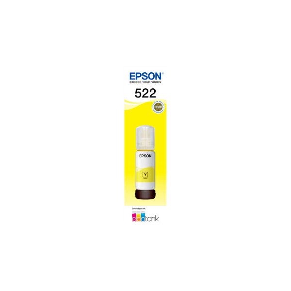 Genuine Epson T522 EcoTank Yellow Ink Bottle