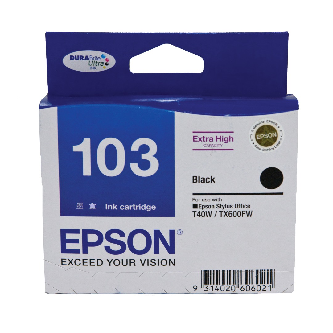 Genuine Epson 103 Black Ink Cartridge High Yield