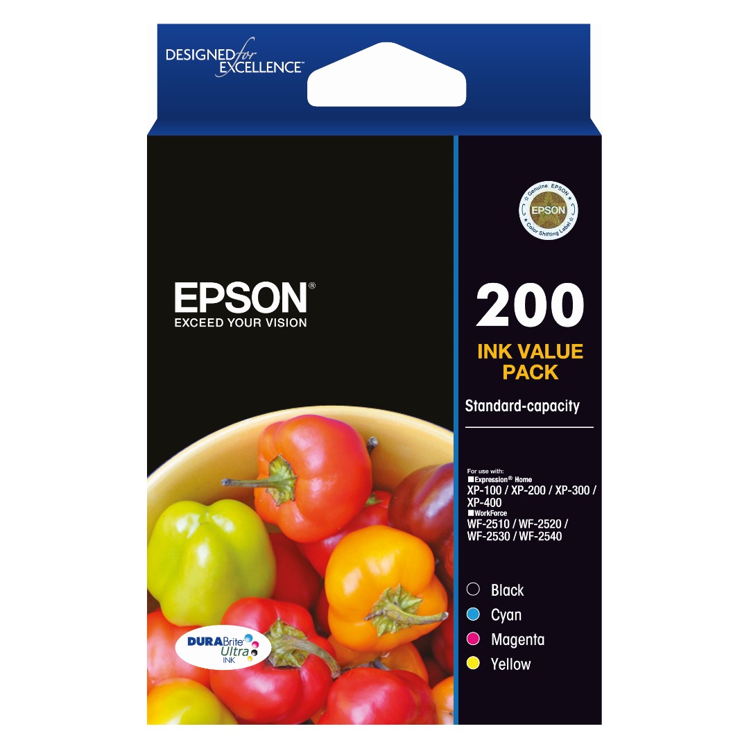 Genuine Epson 200 Ink Cartridge Value Pack