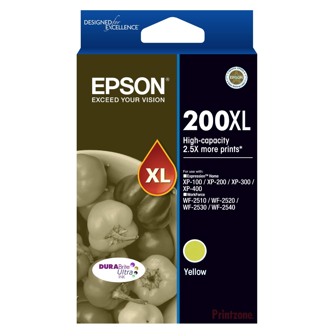 Genuine Epson 200XL Yellow Ink Cartridge High Yield