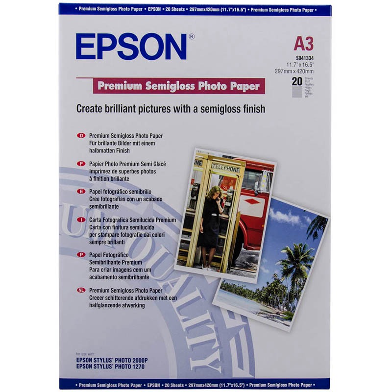 Epson A3 Premium Semigloss Photo Paper S041334