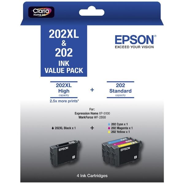 Genuine Epson 202XL Black / 202 Colours Ink Value Pack