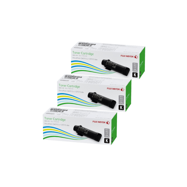 Genuine Fuji Xerox CT202610 Black Toner 3 PACK