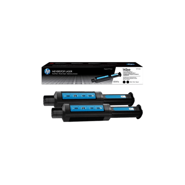 Genuine HP 143AD Dual Pack Black Neverstop Laser Toner Reload Kit W1143AD