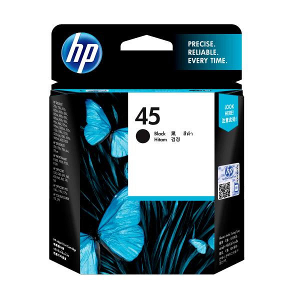 Genuine HP 45 Black Ink Cartridge 51645A