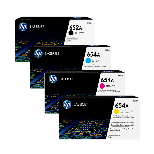 Genuine HP 652A 654A Toner Cartridge Value Pack