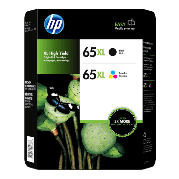 Genuine HP 65XL Combo Pack Ink Cartridges T0A37BN