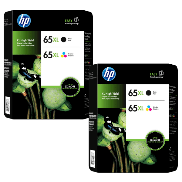 Genuine HP 65XL Double Combo Pack Ink Cartridges T0A37BN