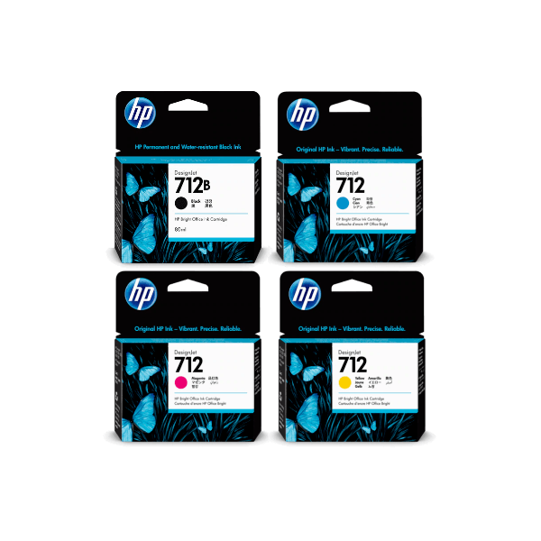 Genuine HP 712 Ink Value Pack (inc high yield black ink)