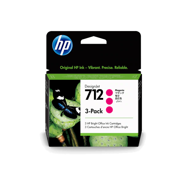 Genuine HP 712 Magenta Ink TRIPLE PACK 3ED78A