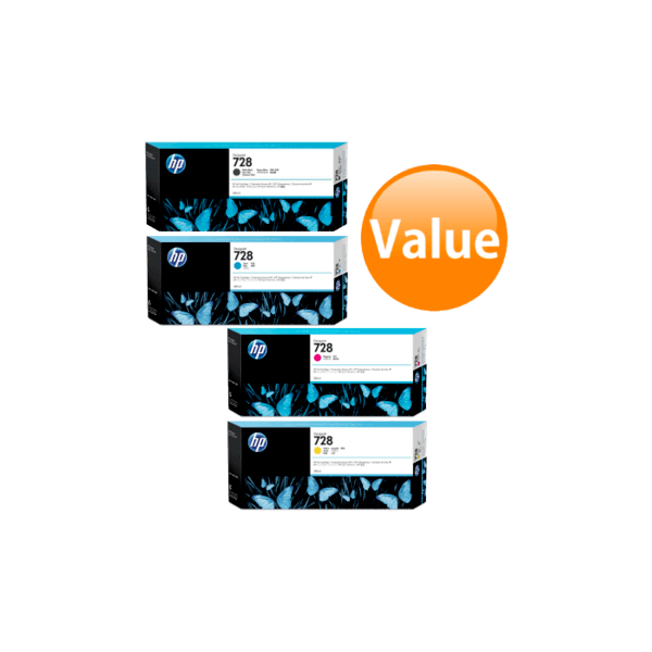 Genuine HP 728 300ml Ink Cartridge Value Pack