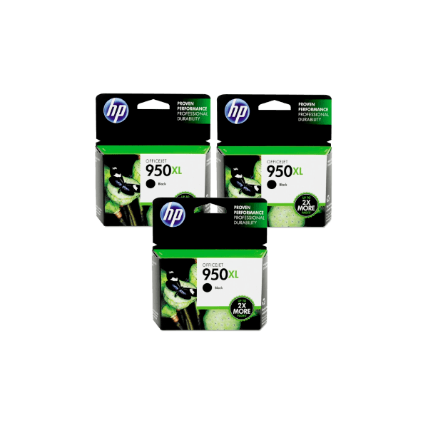 Genuine HP 950XL Black Ink High Yield CN045AA 3 PACK