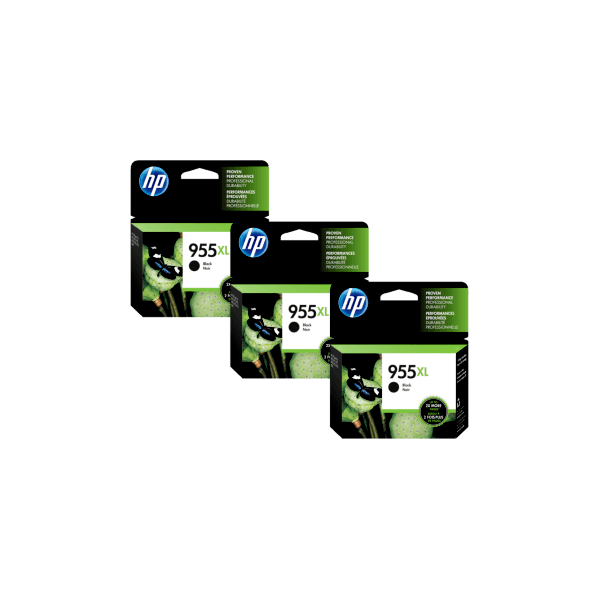 Genuine HP 955XL Black Ink High Yield L0S72AA 3 PACK