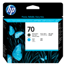 Genuine HP 70 Matte Black &amp; Cyan Printhead C9404A